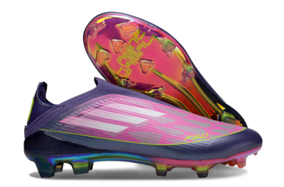 Unisex Adidas F50 Elite Laceless FG Football Boots - Pink/Purple/Yellow