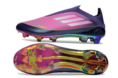 Unisex Adidas F50 Elite Laceless FG Football Boots - Pink/Purple/Yellow
