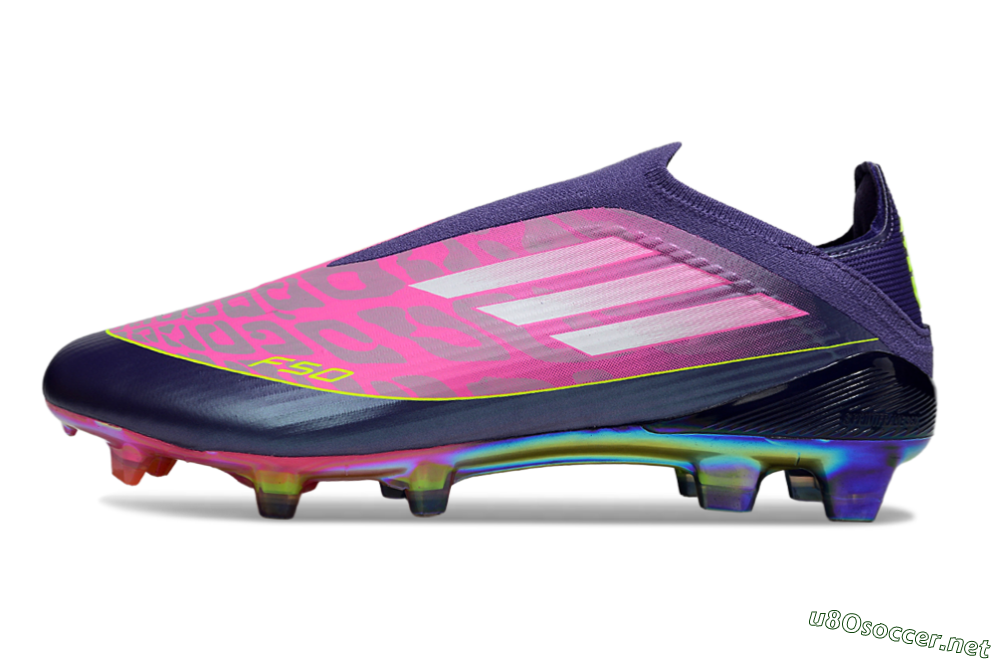 Unisex Adidas F50 Elite Laceless FG Football Boots - Pink/Purple/Yellow 0