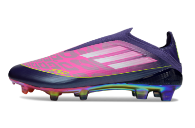 Unisex Adidas F50 Elite Laceless FG Football Boots - Pink/Purple/Yellow