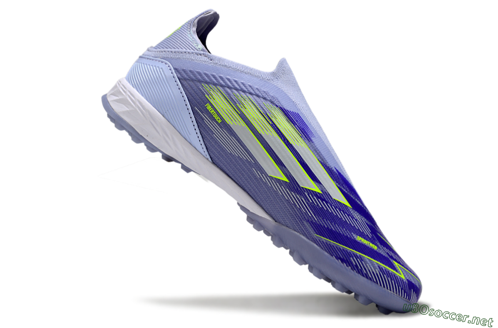 Unisex Adidas F50 Elite Laceless TF Football Shoes - Blue/Yellow/Silver 5