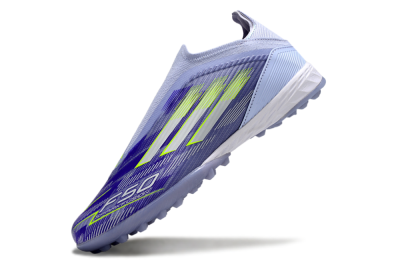 Unisex Adidas F50 Elite Laceless TF Football Shoes - Blue/Yellow/Silver