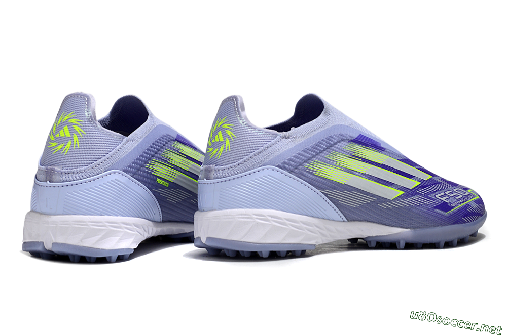 Unisex Adidas F50 Elite Laceless TF Football Shoes - Blue/Yellow/Silver 7