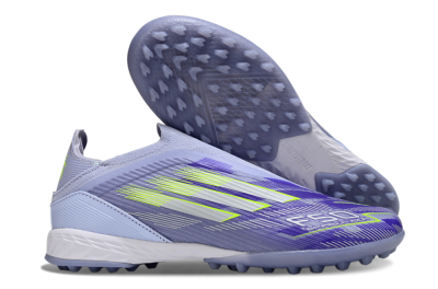 Unisex Adidas F50 Elite Laceless TF Football Shoes - Blue/Yellow/Silver