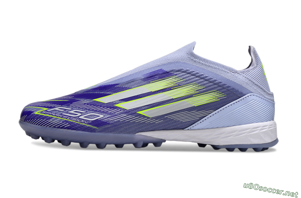 Unisex Adidas F50 Elite Laceless TF Football Shoes - Blue/Yellow/Silver 0