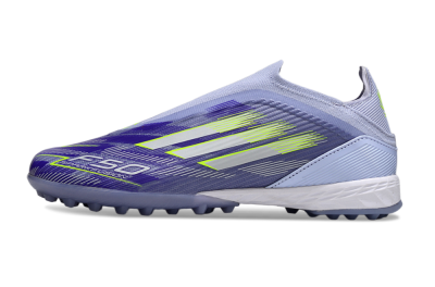 Unisex Adidas F50 Elite Laceless TF Football Shoes - Blue/Yellow/Silver