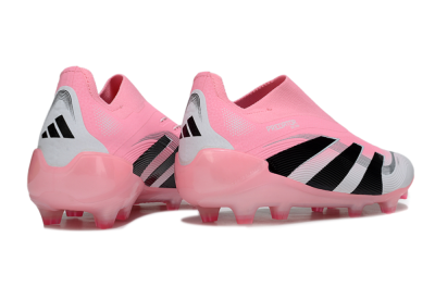 Unisex Adidas Predator 25 Elite Laceless FG Football Boots - Pink/White/Black