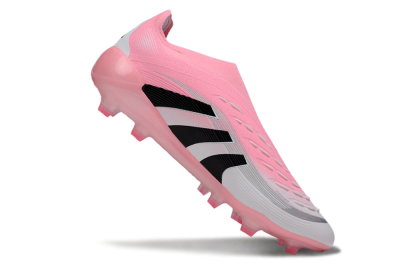 Unisex Adidas Predator 25 Elite Laceless FG Football Boots - Pink/White/Black