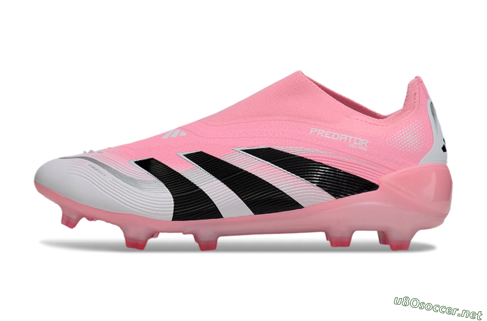 Unisex Adidas Predator 25 Elite Laceless FG Football Boots - Pink/White/Black 0