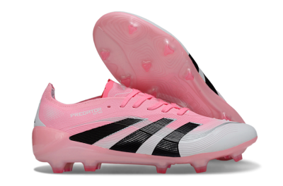 Unisex Adidas Predator 25 Elite FG Football Boots - Pink/White/Black