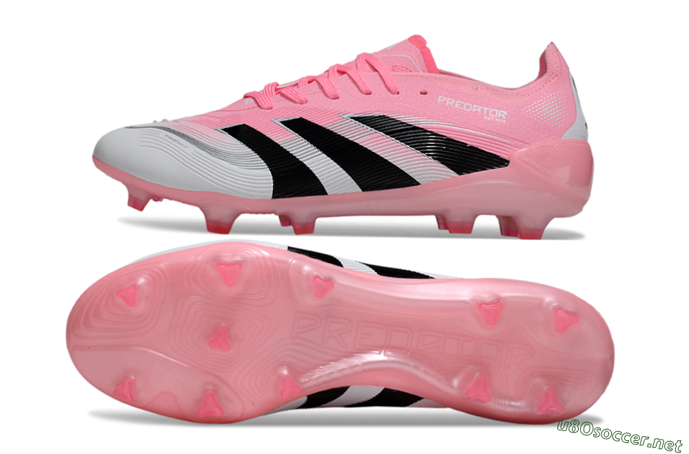 Unisex Adidas Predator 25 Elite FG Football Boots - Pink/White/Black 1