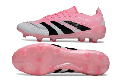 Unisex Adidas Predator 25 Elite FG Football Boots - Pink/White/Black