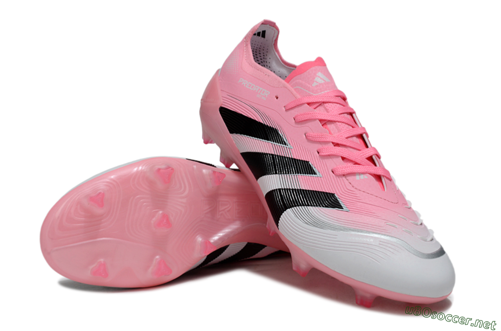 Unisex Adidas Predator 25 Elite FG Football Boots - Pink/White/Black 3