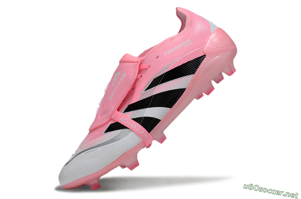 Unisex Adidas Predator 25 Foldover Tongue FG Football Boots - Pink/White/Black 5