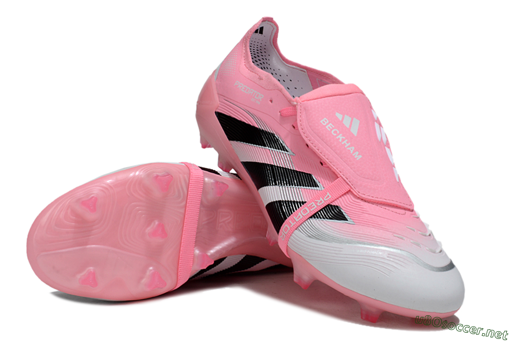 Unisex Adidas Predator 25 Foldover Tongue FG Football Boots - Pink/White/Black 3