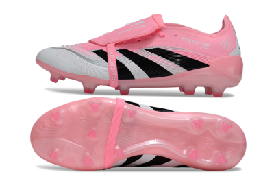 Unisex Adidas Predator 25 Foldover Tongue FG Football Boots - Pink/White/Black