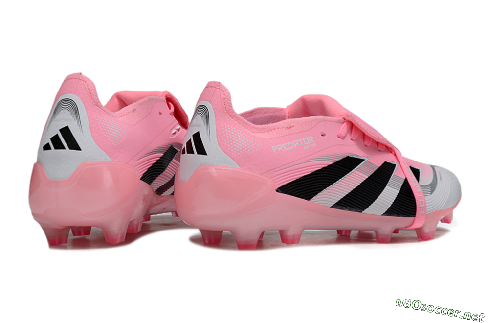 Unisex Adidas Predator 25 Foldover Tongue FG Football Boots - Pink/White/Black 6