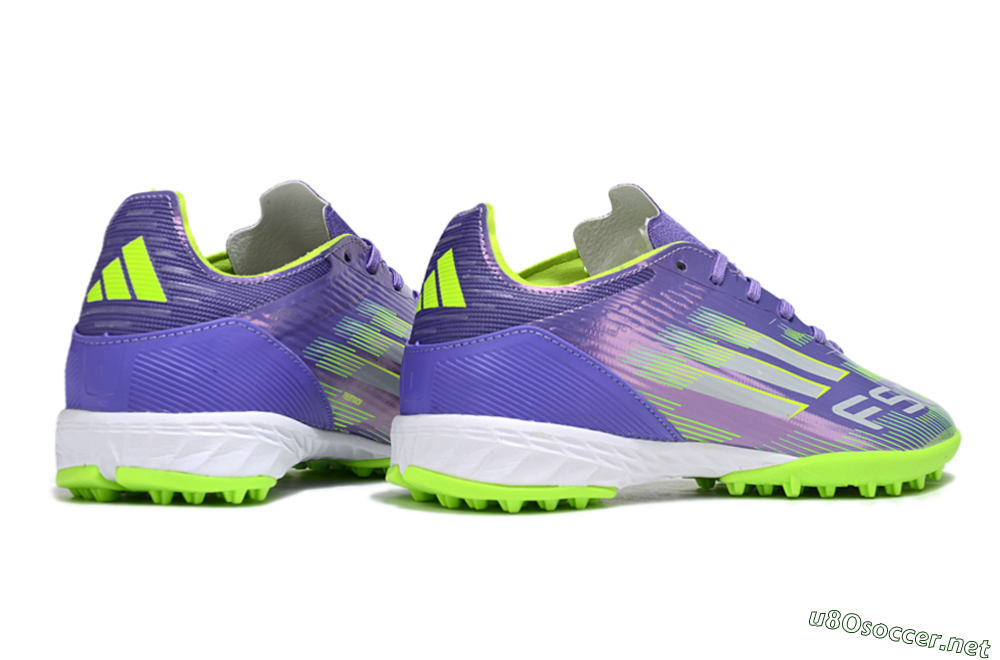 Unisex Adidas F50 Pro TF Football Shoes - Purple/Yellow/Silver 7