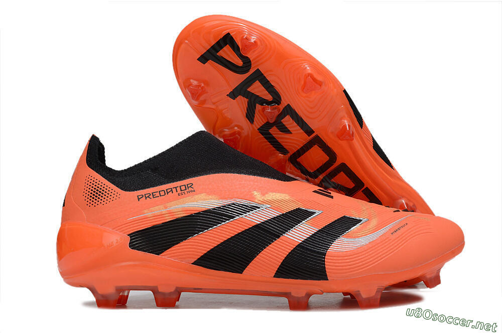Unisex Adidas Predator 25 Elite Laceless FG Football Boots - Red/Black/White 2