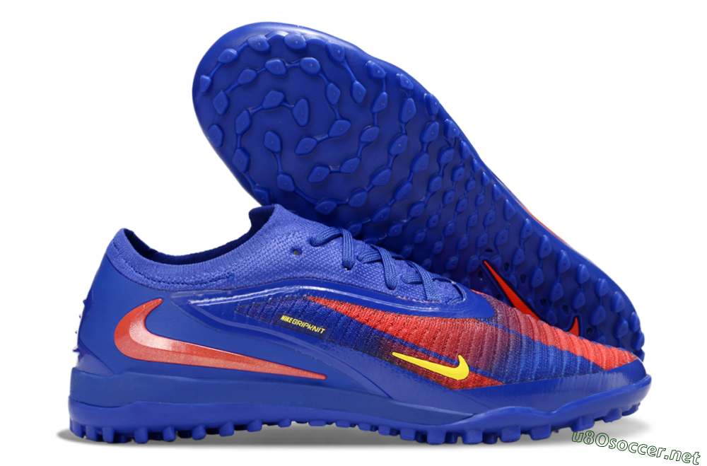 Men's Nike Phantom 6 Low Elite TF Football Shoes - Blue/Red/Yellow 2