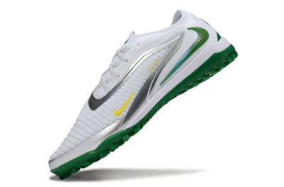 Men's Nike Phantom 6 Low Elite TF Football Shoes - White/Silver/Yellow