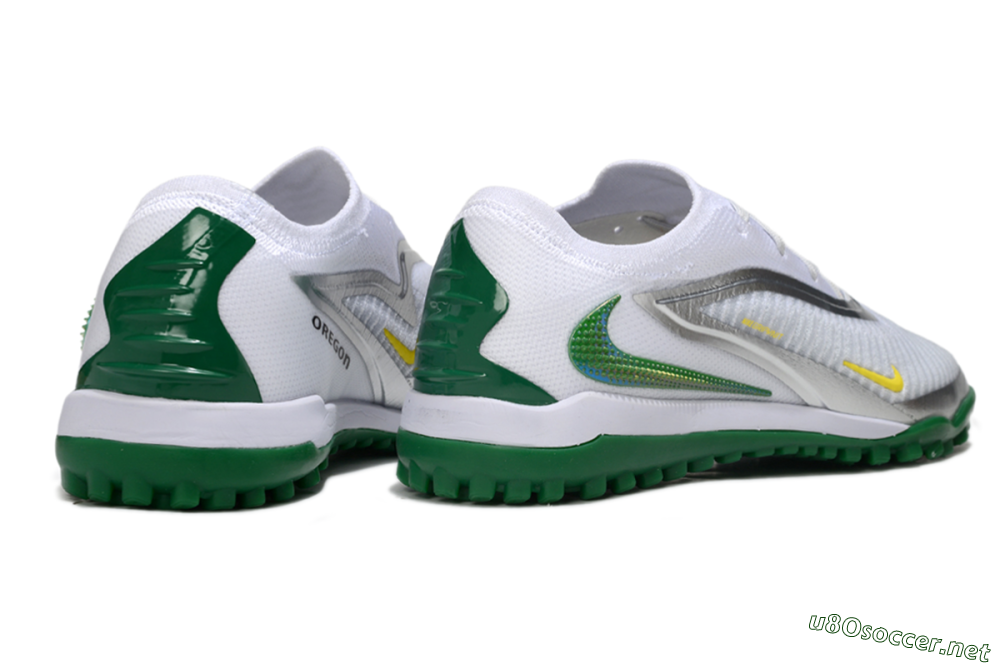 Men's Nike Phantom 6 Low Elite TF Football Shoes - White/Silver/Yellow 6