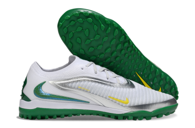 Men's Nike Phantom 6 Low Elite TF Football Shoes - White/Silver/Yellow