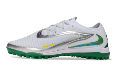 Men's Nike Phantom 6 Low Elite TF Football Shoes - White/Silver/Yellow