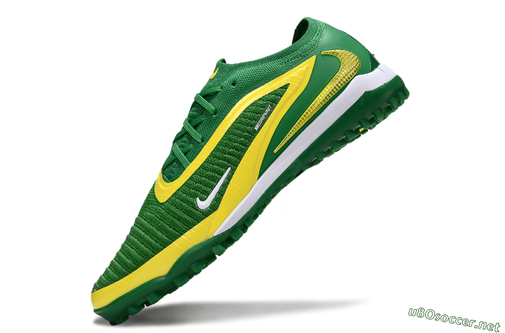 Men's Nike Phantom 6 Low Elite TF Football Shoes - Green/Yellow/White 5