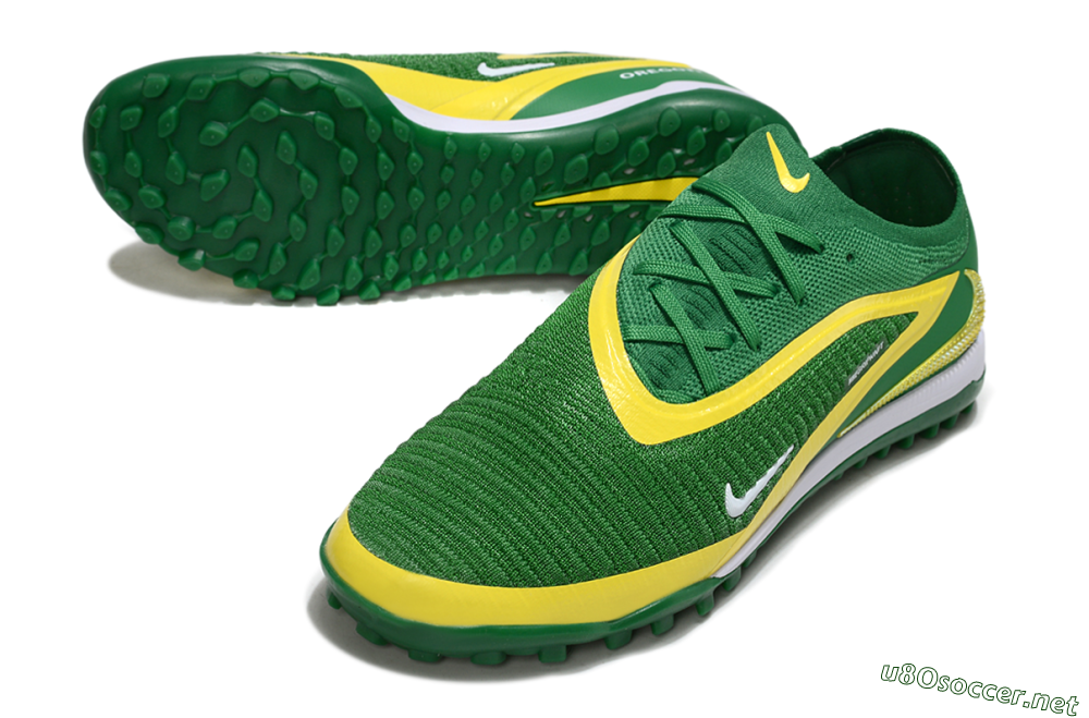 Men's Nike Phantom 6 Low Elite TF Football Shoes - Green/Yellow/White 3