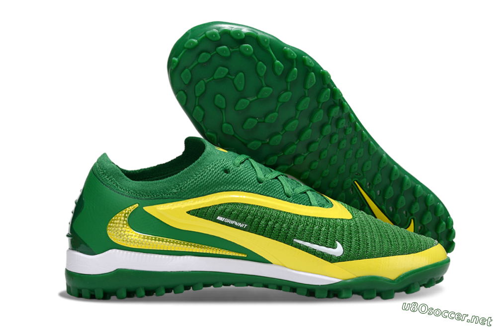 Men's Nike Phantom 6 Low Elite TF Football Shoes - Green/Yellow/White 2