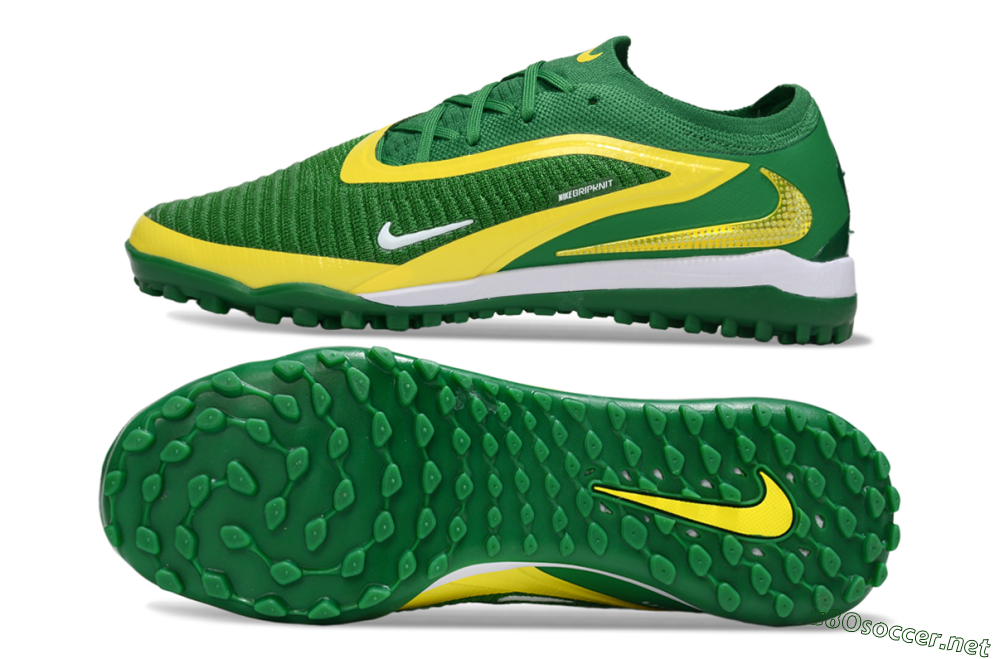 Men's Nike Phantom 6 Low Elite TF Football Shoes - Green/Yellow/White 1
