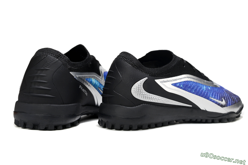 Men's Nike Phantom 6 Low Elite TF Football Shoes - Blue/Silver/Black 6