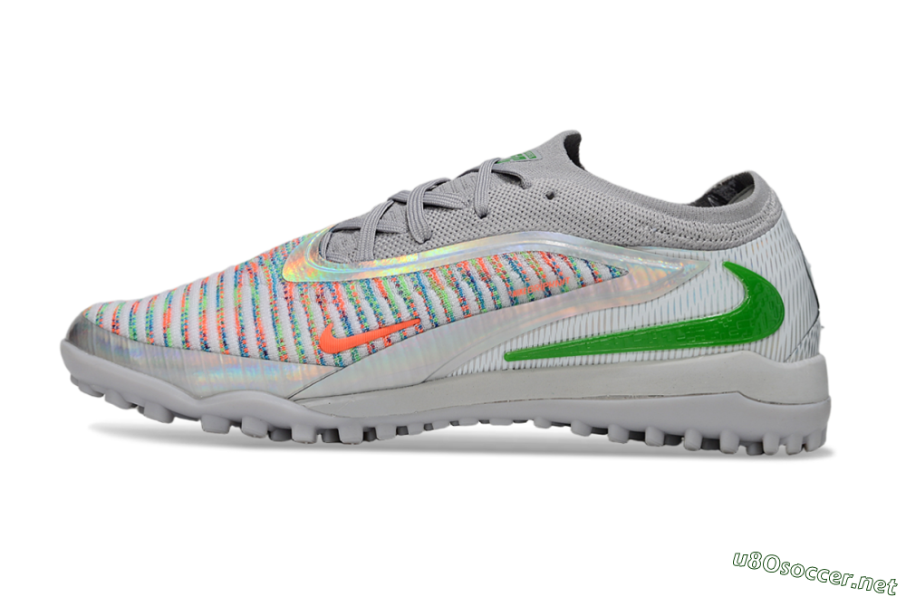 Men's Nike Phantom 6 Low Elite TF Football Shoes - Grey/Silver/Yellow 0