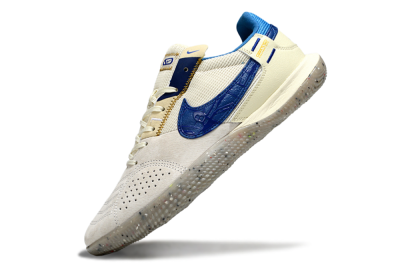 Unisex Nike Street Gato IC Football Shoes - Grey/Beige/Blue