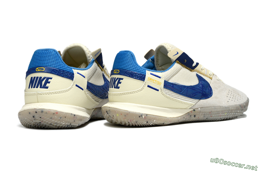 Unisex Nike Street Gato IC Football Shoes - Grey/Beige/Blue 6