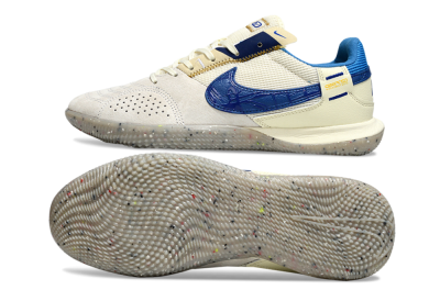 Unisex Nike Street Gato IC Football Shoes - Grey/Beige/Blue