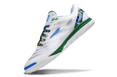 Men's Joma Top Flex IC Football Shoes - White/Silver/Blue