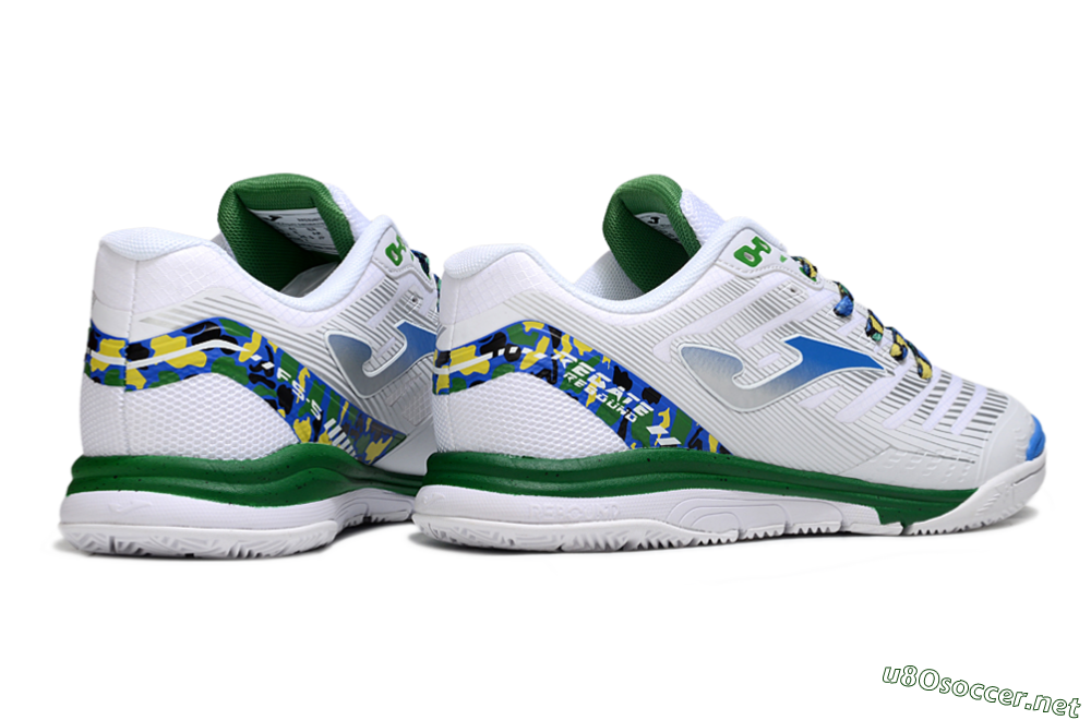 Men's Joma Top Flex IC Football Shoes - White/Silver/Blue 6