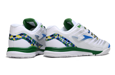 Men's Joma Top Flex IC Football Shoes - White/Silver/Blue