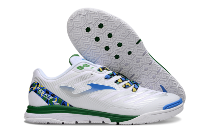 Men's Joma Top Flex IC Football Shoes - White/Silver/Blue