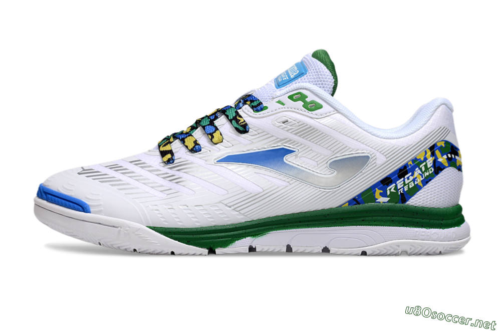 Men's Joma Top Flex IC Football Shoes - White/Silver/Blue 0