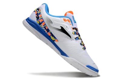 Men's Joma Top Flex IC Football Shoes - White/Silver/Blue