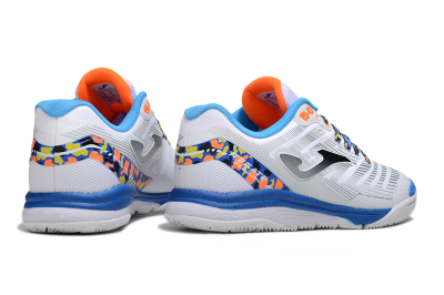 Men's Joma Top Flex IC Football Shoes - White/Silver/Blue