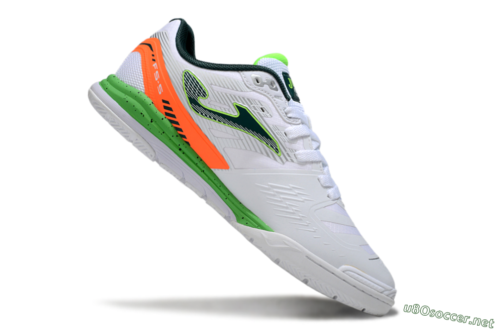 Men's Joma Top Flex IC Football Shoes - White/Yellow/Red 4