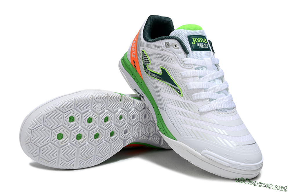 Men's Joma Top Flex IC Football Shoes - White/Yellow/Red 3