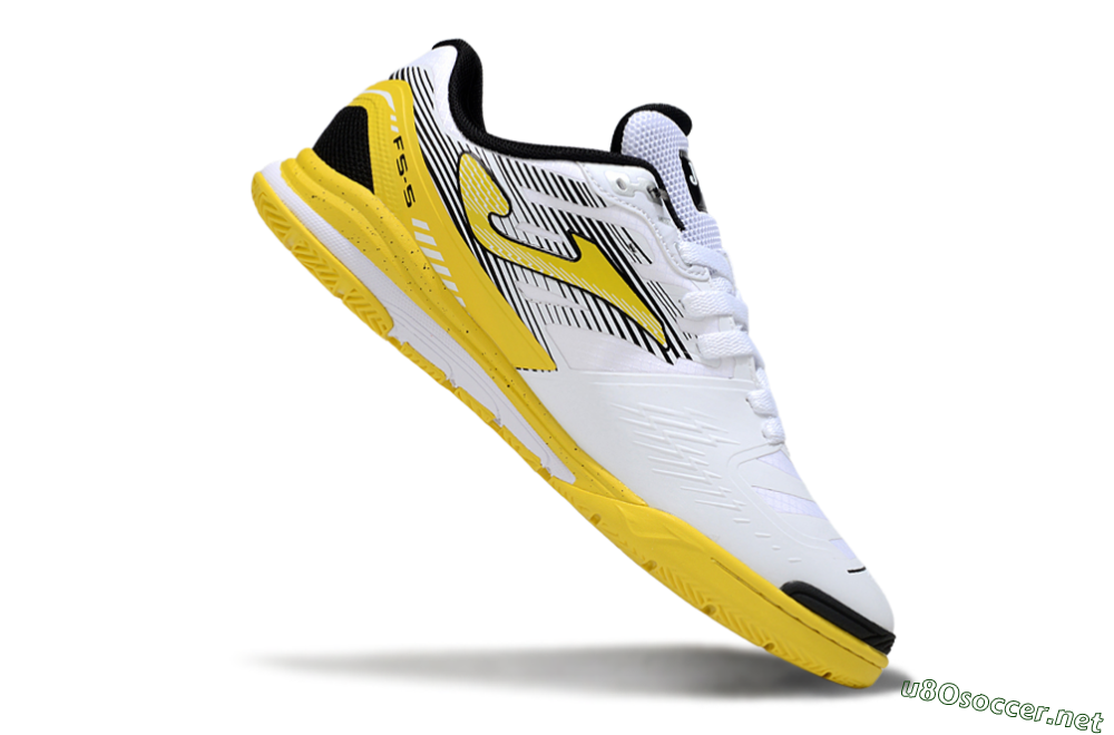 Men's Joma Top Flex IC Football Shoes - White/Black/Yellow 4