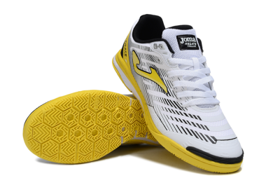 Men's Joma Top Flex IC Football Shoes - White/Black/Yellow