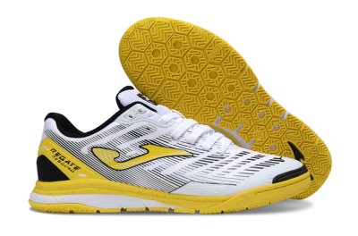 Men's Joma Top Flex IC Football Shoes - White/Black/Yellow