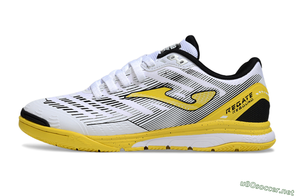 Men's Joma Top Flex IC Football Shoes - White/Black/Yellow 0